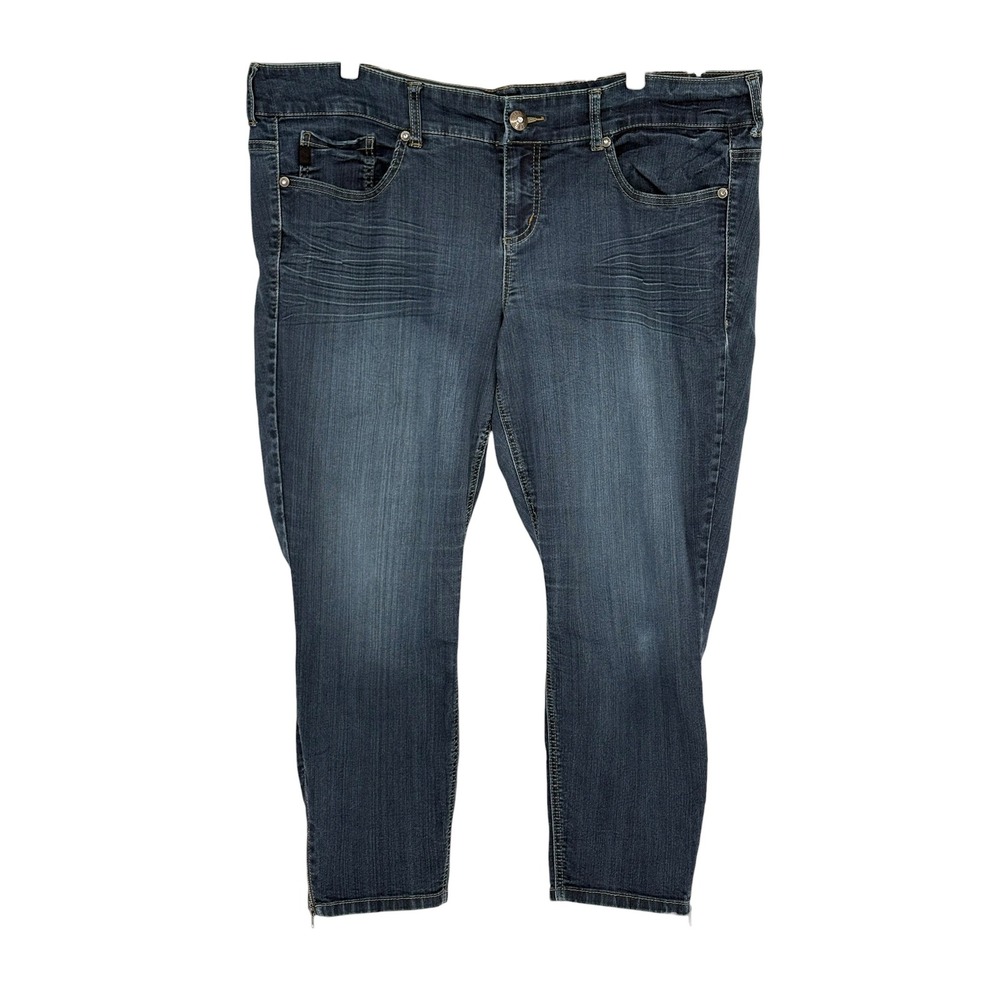 Torrid Denim Skinny Jeans Blue Dark Wash Ankle Zip Stretch 22